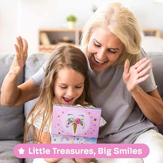 Jewelkeeper Jewelry Box for Girls with 1 Drawer - Unicorn Musical Jewelry Boxes, Beautiful Dreamer Tune, Spinning Unicorn Doll, Little Girl Music Box, Gifts for 5 Year Old Girls (Engineered Wood)-CubbioJoy