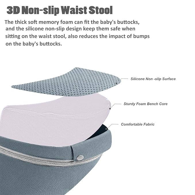 Baby Carrier Ergonomic Infant Carrier with Hip Seat Kangaroo Bag Soft Baby Carrier Newborn to Toddler 7-45lbs Front and Back Baby Holder Carrier for Men Dad Mom-CubbioJoy