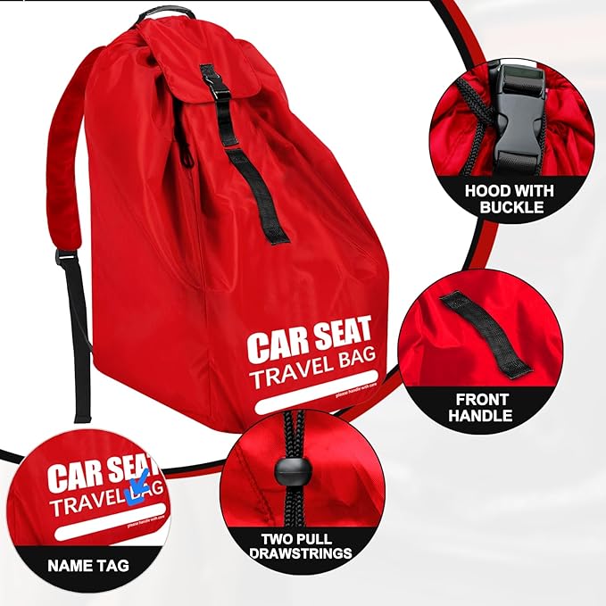 Car Seat Travel Bag for Airplane, Large Car Seat Bags for Air Travel with Comfort Padded Straps, Gate Check Storage Bag/Backpack for Carseat Airport, Carseat Cover Travel - Baby Travel Essential-CubbioJoy
