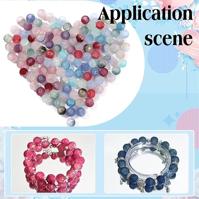 600pcs Frosted Lunar Glass Beads Kit -24 Colors10mm Glass Beads for Jewelry Making Kit Charms Coloured Glaze Beads Bracelets Necklaces Making Kit DIY Crafts, Home Companion Gifts for Beginners Women-CubbioJoy
