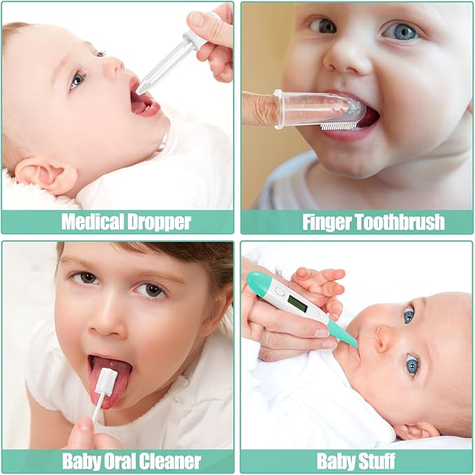 Baby Healthcare and Grooming Kit for Newborn Kids, 24PCS Upgraded Safety Baby Care Kit, Newborn Nursery Health Care Set, Baby Care Products (Green)-CubbioJoy