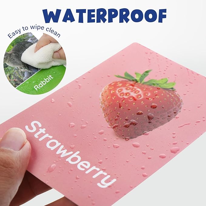 BenBen Flash Cards for Toddlers 1-3, Rip Proof & Waterproof, 84 Double-Sided Educational Flashcards, Alphabet, Number, Animal, Shape, Color, Objects Learning Cards for Kids Age 1 2 3 4-CubbioJoy