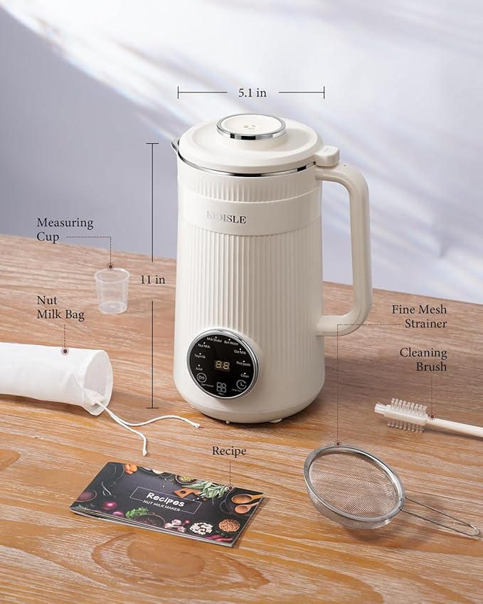 8 in 1 Nut Milk Maker Blender, 32oz Homemade Soy, Almond, Oat, Coconut, Plant Based and Non Dairy Beverages, Automatic Soybean Machine With Delay Start/Keep Warm/Boil Water, Cream-CubbioJoy