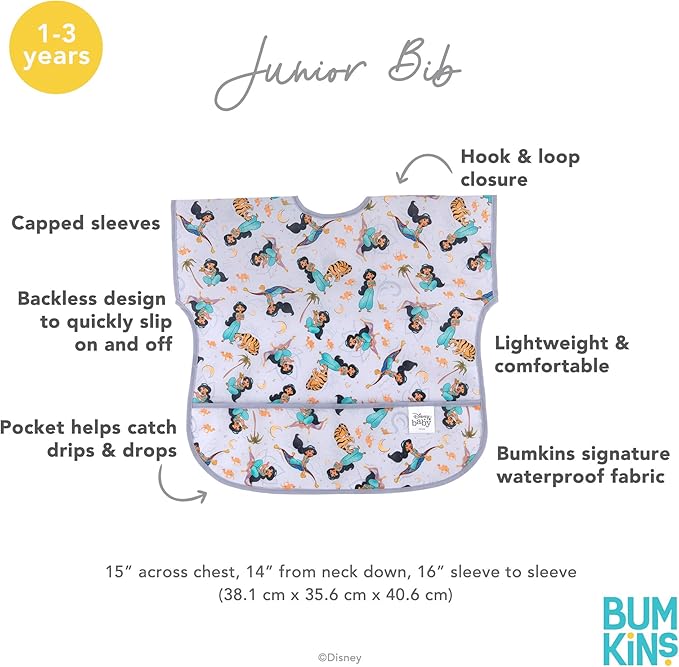 Bumkins Bibs - Toddler Bibs, Waterproof, Large for 1-3 Years, Short Sleeve-CubbioJoy