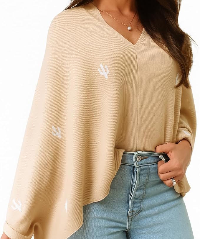 Breathable Nursing Cover Poncho – Stylish Multi-Use Breastfeeding Scarf, Car Seat Cover & Baby Blanket for Modern Moms-CubbioJoy