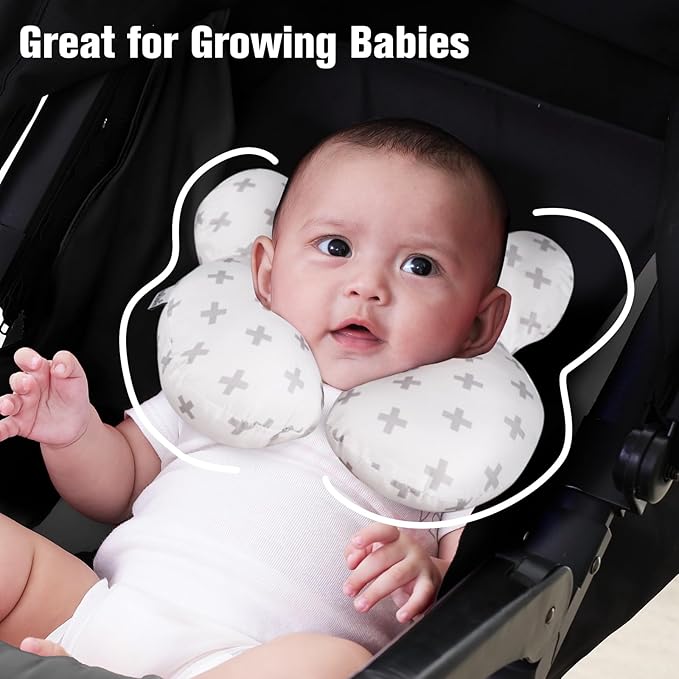 KAKIBLIN Baby Travel Pillow, Baby Neck Pillows for Car Seat, Upgraded Babies Head Pillow, Head and Neck Support Pillow for Car Seat, Pushchair, Travel(Twig)-CubbioJoy