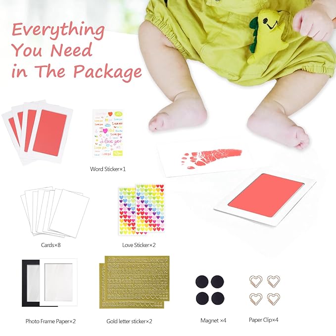 Inkless Baby Hand and Footprint Kit,Clean Touch Ink Pad for Baby Footprint Kit,No Mess Dog Paw Print Kit,DIY Footprint Ink for Baby Keepsake Gifts for Boys and Girls-CubbioJoy