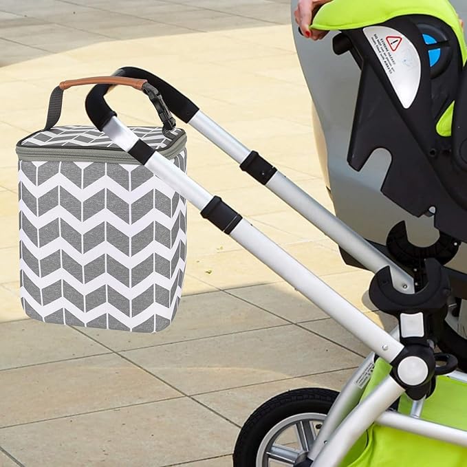 BreastMilk Cooler Bag with Ice Pack Fits 4 Baby Bottles Up to 9 Ounce, Large Baby Bottle Bag Fits for Nursing Mom Daycare-CubbioJoy