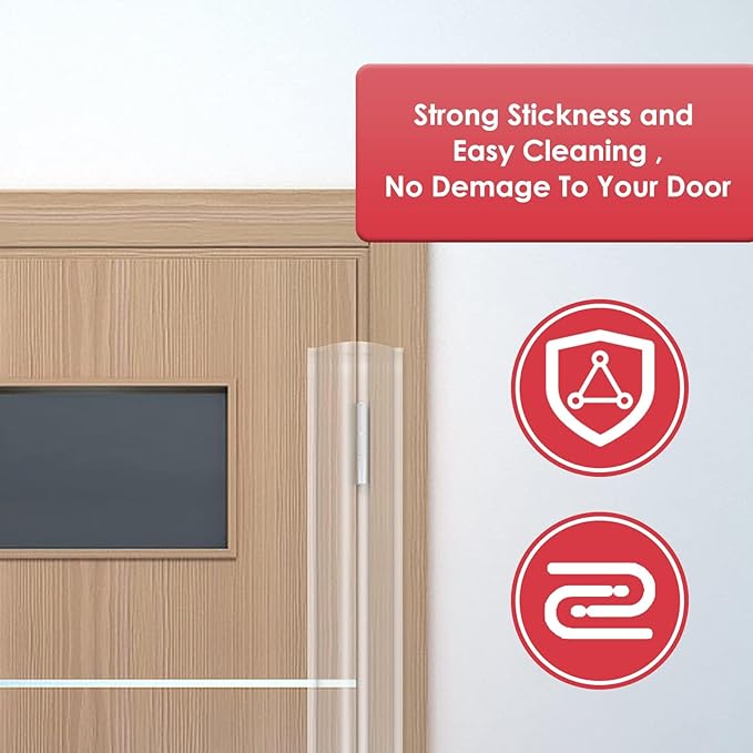 Angloria Baby Proofing Door Pinch Guard, Hinge Cover, Protector for Kids Finger Safety, Heavy Duty Jam Shield, Translucent-CubbioJoy