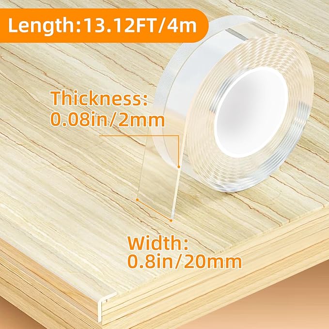 CHENYA Clear Edge Protector Strip Sharp Edge Wrap Cover Tape,0.8 in x 13.12 FT,Self Adhesive Protective Bumper Guards for Cabinet Door Desk Glass Table Bed Furniture, Kitchen Countertop, Waterproof-CubbioJoy
