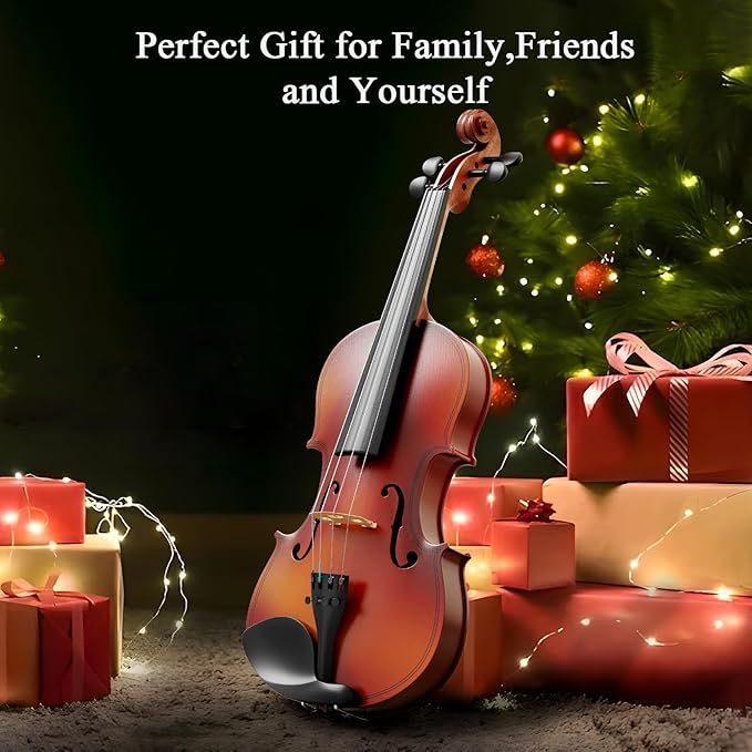 4/4 Beginner Violin Kit for Adults, Complete Full Size Violin Set with Portable Case, Bow, Rosin-CubbioJoy