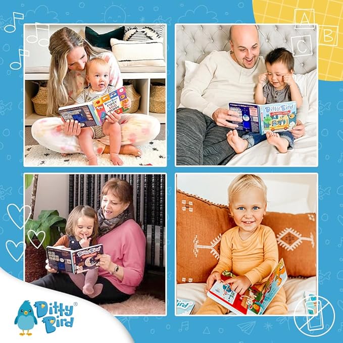 Ditty Bird Animal Sounds Book for Toddlers – Interactive Book Featuring Cuckoo, Blue Tit, Herring Gull, Tawny Owl & Dove Sounds | Musical Board Book for Ages 1-3 | Perfect Educational Gift for Toddler-CubbioJoy