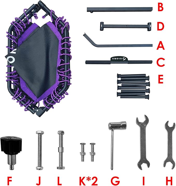 CLORIS 38in/48in Folding Trampoline - Max Load 220lbs / 450lbs Mini Trampoline Rebounder Trampoline for Adults with Adjustable Foam Handle, with safty Padded Cover Best Gift for Kids/Adult-CubbioJoy