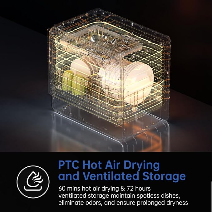 AIRMSEN Countertop Dishwasher Complete 2-Level Rack, Portable Dishwashers with 5L Built-in Water Tank, 3-Spray Arms & 12H Delay Start, No Hookup Needed, A01, White-CubbioJoy