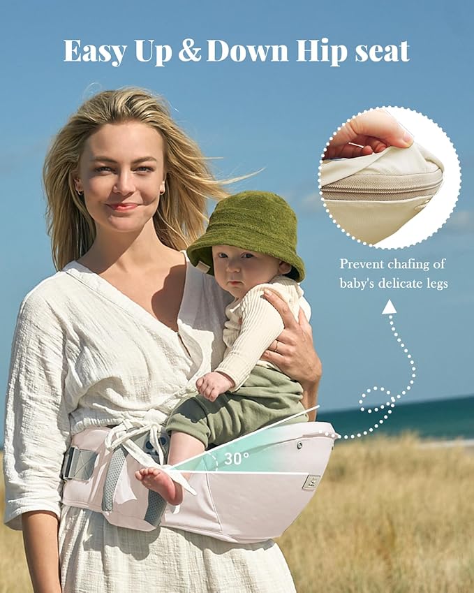 Baby Carrier Newborn to Toddler, 6-in-1 Baby Carrier, Adjustable Detachable Infant Baby Hip Seat Carrier for 7-50lbs-CubbioJoy