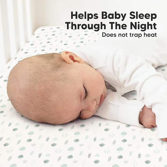 KeaBabies 2-Pack Organic Crib Sheets for Boys, Girls - 52x28 Fitted Crib Mattress Sheet Neutral, Breathable Jersey Cotton Cover for Baby Bed, Toddler Mattress, Soft & Cute Prints (Tropic Oasis)-CubbioJoy