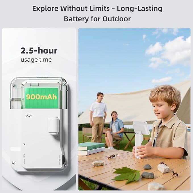 Andonstar Digital Microscope, 5" 1080P Coin Microscope Camera for Error Coin with 7.3" Metal Stand for Adults Kids, Handheld USB Coin Magnifier with 8 Adjustable LED Lights, Windows Mac PC View, AD115-CubbioJoy