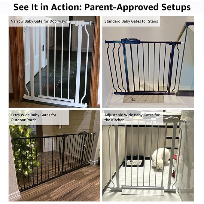 Baby Gates Extra Wide 71.5-76.4 Inch Large Baby Gates for Stairs Tension Pet Dog Gates Indoor for Doorways No Drilling Pressure Mounted Pet Gates for Kids-CubbioJoy
