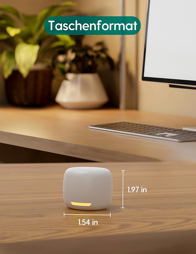 Babelio White Noise Sound Machine, Night Light, Mini and Portable, 15 Non-looping Sounds, Timer, Memory Function, for Adults Baby, Travel, White-CubbioJoy