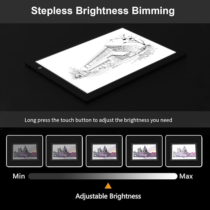 A4 Light Box for tracing,Ultra-Thin Magnetic led Light pad for Drawing,Stepless dimming lightbox for Sketching,Tattoo, Light Table for Artists,Diamond Painting,X-ray Viewing-CubbioJoy