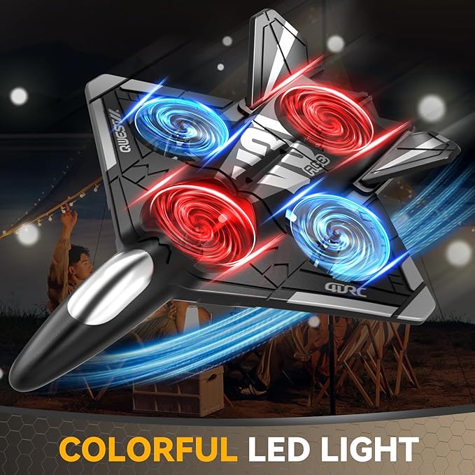4DRC V31 Foam RC Planes Remote Control Airplanes for Kids Adults 4-7 8-16, Remote Control Planes Fighter Jet with Light, 360° Flip Fighter Jet Toy, Gravity Sensing, Stunt Roll, Gifts for Kids Boys-CubbioJoy