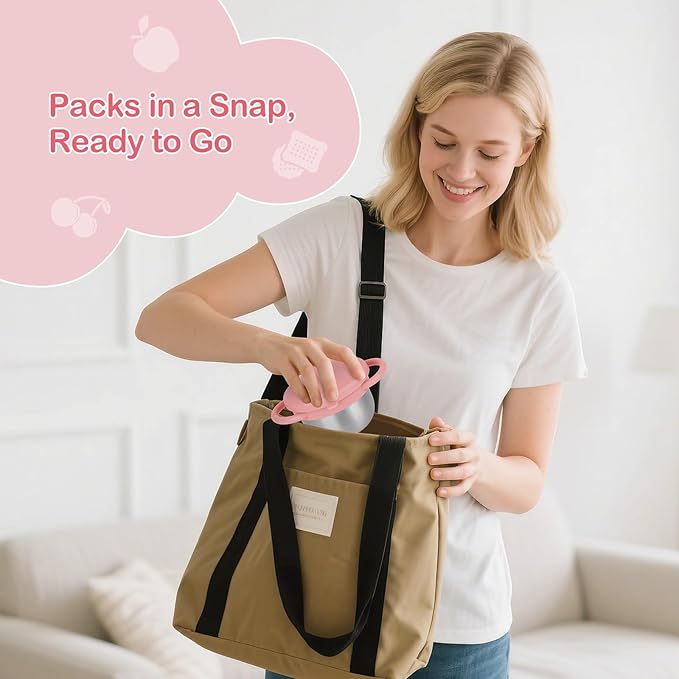 2 Pack Snack Cups for Toddlers Spill Proof - Detachable Stainless Steel Toddler Snack Cups with Silicone Lids & Handles - Dishwasher Safe Baby Snack Containers for Mess-Free Snacking (Green and Pink)-CubbioJoy