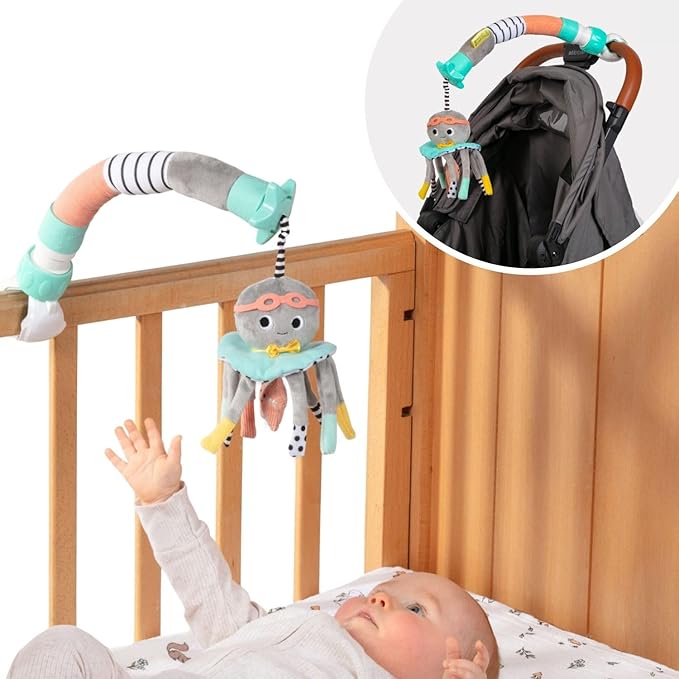 DINGLE DANGLE - Travel Mobile - Lightweight, Portable Baby Mobile - Keeping Baby Happy at Home or on the Go! Newborn Essentials Must Haves - Great Baby Registry or Shower Gift - Featured on Shark Tank-CubbioJoy