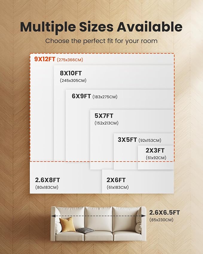 AMADA HOMEFURNISHING 9x12 Large Area Rug, Modern Abstract Living Room Rug with Non-Slip Backing & Short Pile, Washable Rug with Abstract Pattern for Living Room, Bedroom and Dinning Room, Brown-CubbioJoy