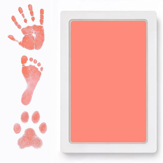 Clean Touch Ink Pad for Baby Handprints and Footprints – Inkless Infant Hand & Foot Stamp – Safe for Babies, Doesn’t Touch Skin – Perfect Family Memory or Gift – Pink Print Kit by Tiny Gifts-CubbioJoy