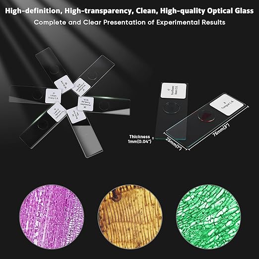 30 Microscope Slides with Specimens,Prepared Microscope Slides for Kids,Glass Slides for Microscope,Prepared Slides for Kids Microscope,Microscope Slide Preparation Kit for Biology Science Classes-CubbioJoy