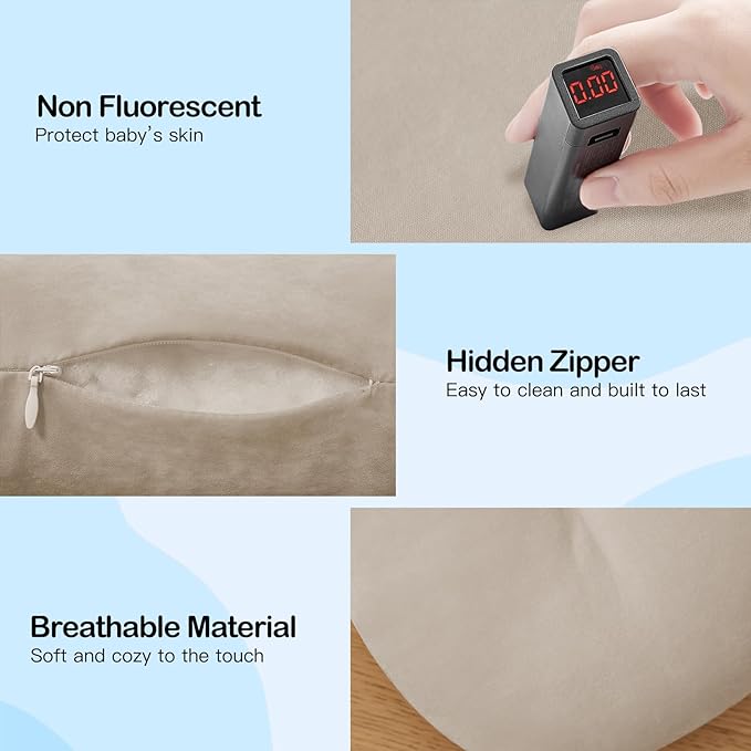 Baby Lounger for Newborn, Bionic Design Baby Lounger, Soft Organic Cotton Breathable Lounger for Infants 0-18 Months (Apricot)-CubbioJoy