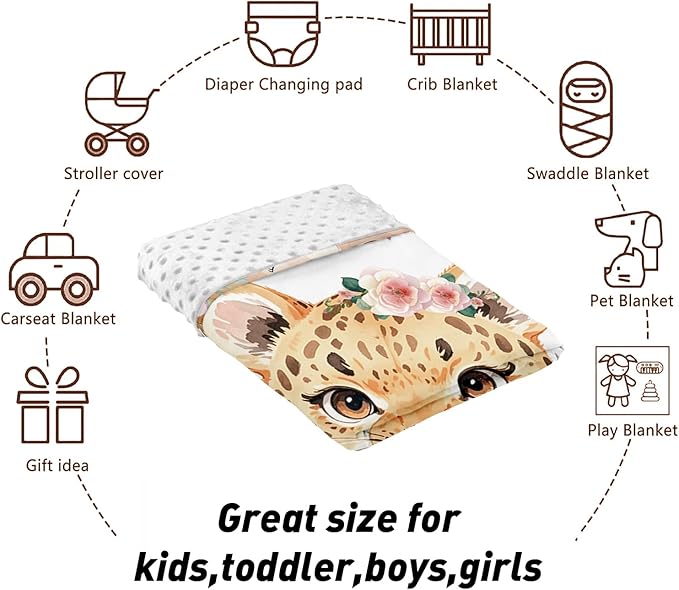 Custom Name Crib Bedding Set - Leopard Theme, Personalized Yellow Flower Nursery Bedding 3-Piece Set– Soft Blanket, Fitted Sheet, Changing Pad Cover – for Newborns Girls Nursery Gifts-CubbioJoy