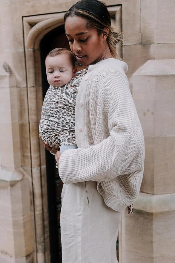 Boba Baby Wrap Carrier - Original Baby Carrier Wrap Sling for Newborns - Baby Wearing Essentials - Newborn Wrap Swaddle Holder, Newborn to Toddler Infant Sling (Leopard)-CubbioJoy