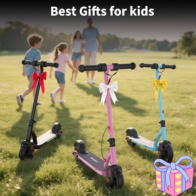 Caroma Electric Scooter for Kids Ages 6-12,150W/180WMotor,10 MPH Max Speed & 7 Miles,Colorful Lights,Adjustable Height & Speed,LED Display,Foldable Kids Electric Scooter 132 Lbs Max Load,Idea Gift-CubbioJoy