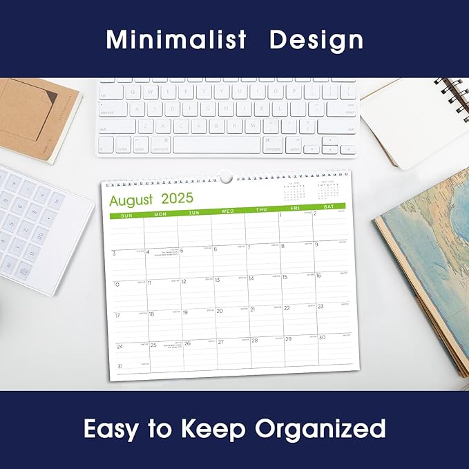 Calendar 2025-2026: Large Monthly Wall Calendar for Planning & Organizing, 17 Months Hanging Calendar from August 2025 to December 2026, Size 14.5” x 11.5”-CubbioJoy