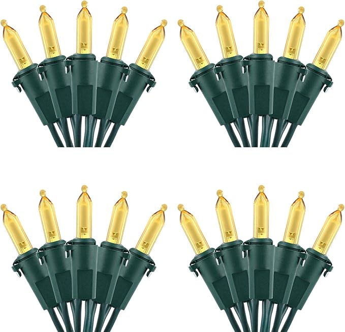 Brizled 4 Pack LED Christmas Lights, 100 LED 33ft Christmas String Lights, 120V UL Certified Connectable Xmas Tree Light Mini Xmas Light for Home Tree Patio Indoor and Outdoor Decorations, Warm White-CubbioJoy