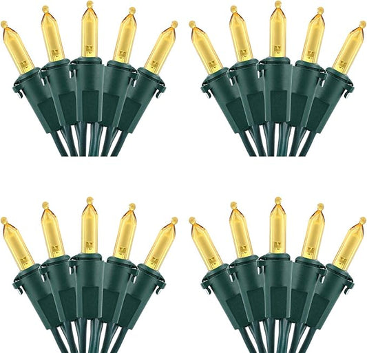 Brizled 4 Pack LED Christmas Lights, 100 LED 33ft Christmas String Lights, 120V UL Certified Connectable Xmas Tree Light Mini Xmas Light for Home Tree Patio Indoor and Outdoor Decorations, Warm White-CubbioJoy