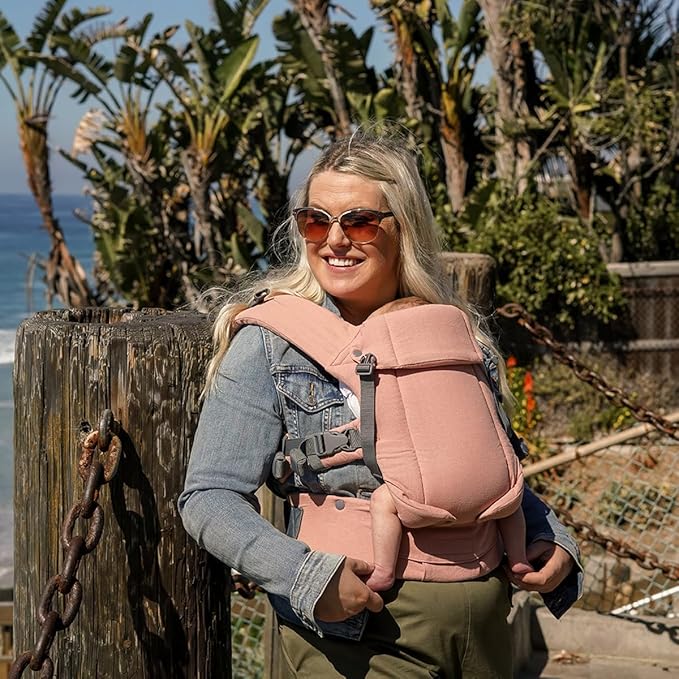 Beco Baby Gemini Newborn to Toddler Carrier - Front, Back and Hip Seat, Backpack & Front With Adjustable Seat, Ergonomic Holder 7-35lbs (Pink Linen)-CubbioJoy
