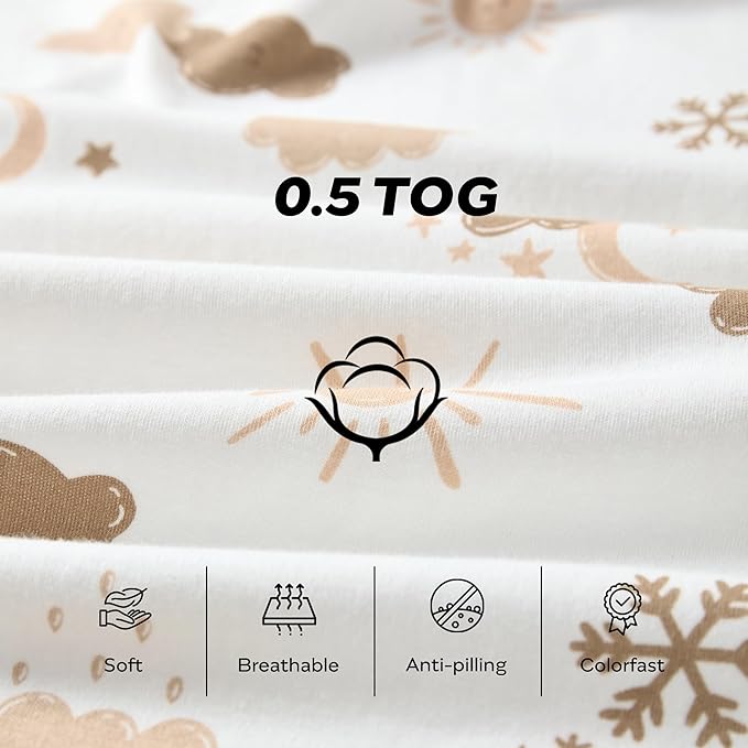 JELLYMONI Baby Sleep Sack 18-24 Months Wearable Blanket for Baby, 100% Cotton 2 Pack Infant Toddler Sleeping Sack Lightweight Soft 2-Way Zipper Sleepsack-CubbioJoy