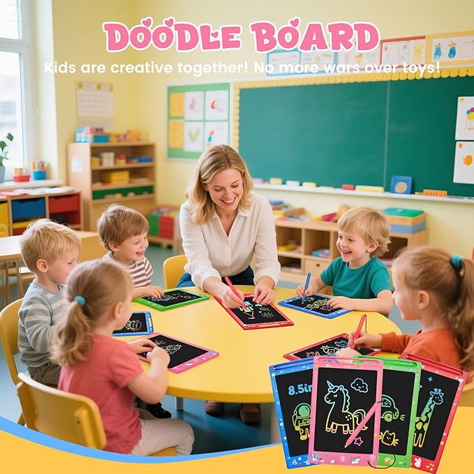 32 Pack LCD Writing Tablet for Kids, Erasable and Reusable Toddler Doodle Board in 8.5 inch, Ideal Educational Drawing Pad for Learning Toy for Ages 3-8 Gifts for Girls Boys-CubbioJoy