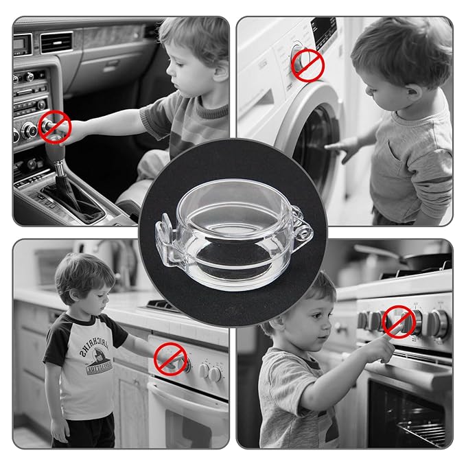 2 Pack Deadbolt Child Safety Lock Cover - Child Proof Deadbolt Cover & Door Knob Protector, Deadbolt Lock Cover for Kids, Prevents Accidental Locking (Fits Standard Locks) (Transparent)-CubbioJoy