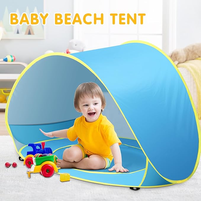 Baby Beach Tent Pop Up Beach Tent Baby Tent for Beach, Portable Shade Pool UV Protection Sun Shelter for Infant-CubbioJoy