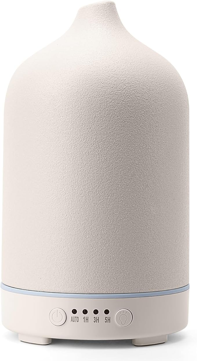 Diffuserlove Ceramic Diffuser 250ML Essential Oil Diffusers Aromatherapy Essential Oil Diffuser for Room Air Diffuser for Home Bedroom Stone Diffuser (White Big Size 250ml)-CubbioJoy