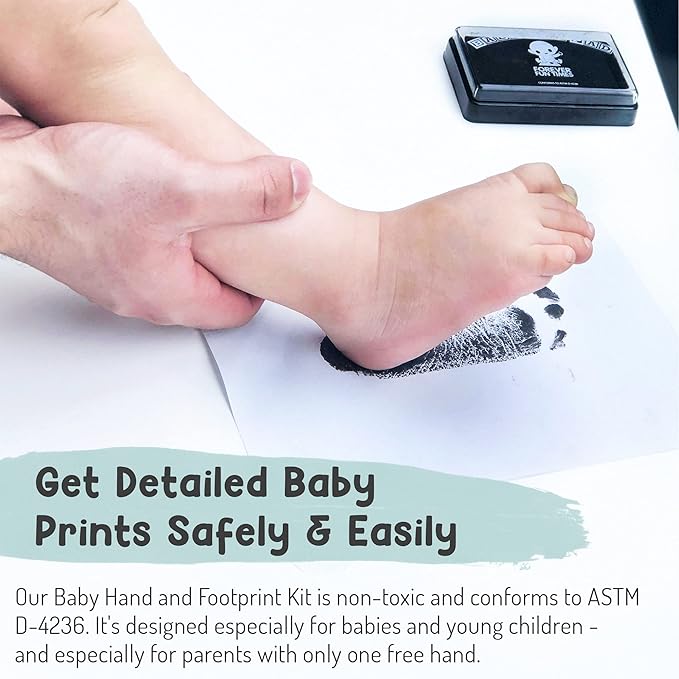 Baby Hand and Footprint Kit by Forever Fun Times | Get Hundreds of Detailed Prints with One Baby Safe Ink Pad | Easy to Clean, and Works with Any Paper or Card | Clean and Safe (Blue, Small)-CubbioJoy