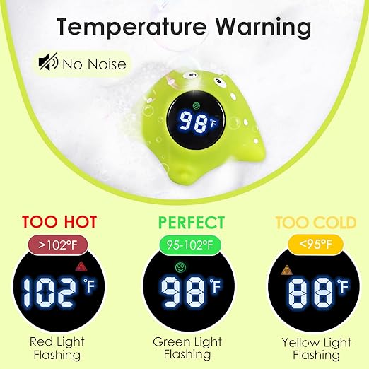 Baby Bath Water Thermometer - Floating Safety Toy for Bathtub With Temperature Warning - Room Thermometer for Infants, Toddlers, Girls, Boys, Newborn Kids-CubbioJoy