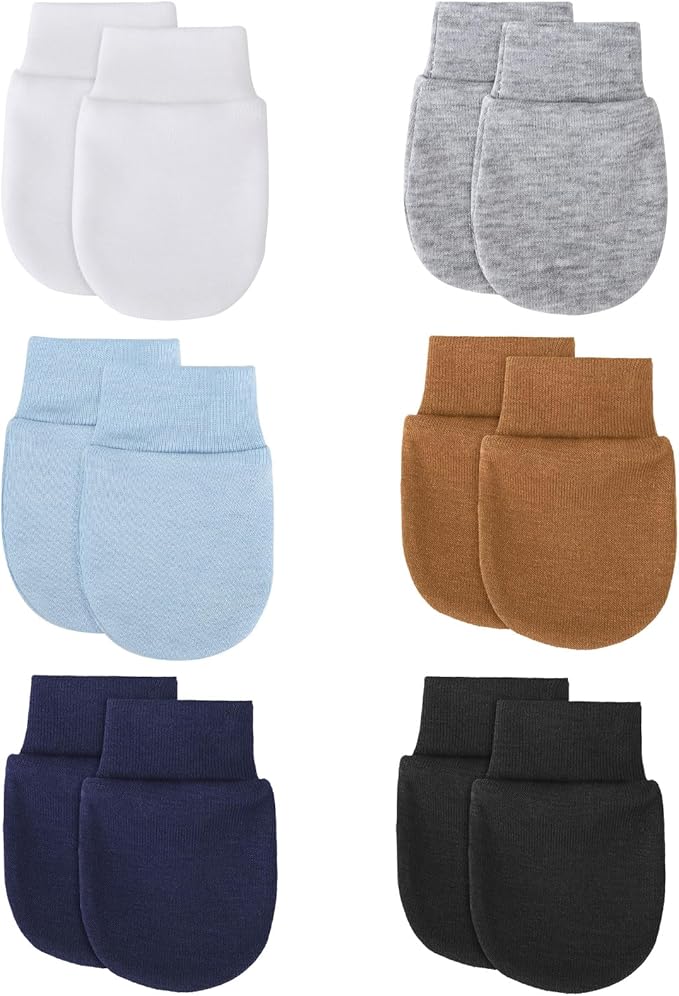 BQUBO 6 Pairs Newborn Baby Boys Girls Mittens 0-6 Months Unisex-Baby Infant Mittens Elastic No Scratch Wrist Gloves-CubbioJoy