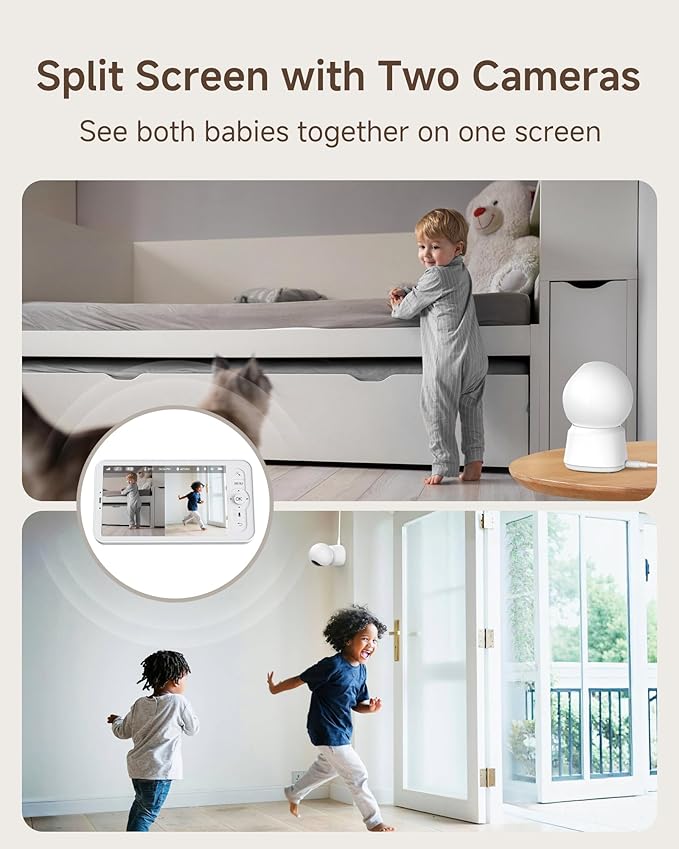 ARENTI WiFi Baby Monitor, 5-inch Wireless Display, 1080p PTZ Camera, Free Smartphone App, Encrypted Connection, Lullaby, Super Night Vision, Auto Tracking, Temp Sensor, Support Local Storage(B2 Kit)-CubbioJoy
