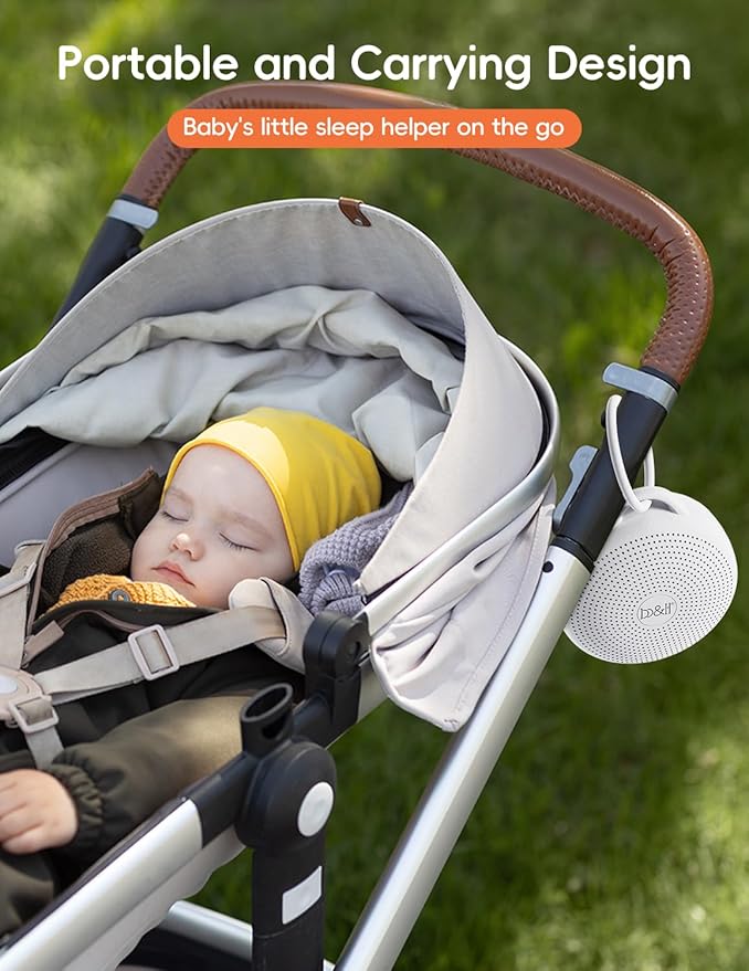 b&h Portable White Noise Machine with Night Light - Sound Machine for Baby, Bluetooth Speaker, 24 Soothing Sounds, 9 Colors Light, Timer, Rechargeable Sleep Machine for Home and Travel-CubbioJoy