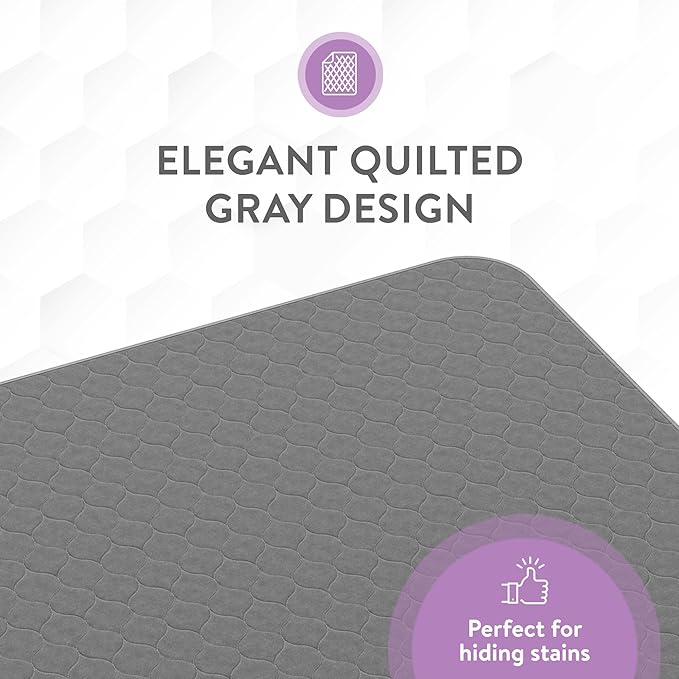 Inspire Underpads | Stain Hiding Gray Reusable Incontinence Bed Pads | Waterproof Mattress Pad | for Adults Babies and Dogs (34 X 36 - 6 Pack)-CubbioJoy