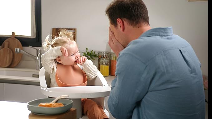 BEABA Silicone Baby Bib, Made with Soft Supple Silicone, Baby Bibs with Baby Food Catcher, Baby Essentials for Baby Feeding-CubbioJoy